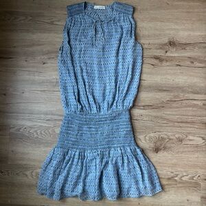 Ulla Johnson 100% silk Blue short sleeveless Dress melila size 4 small women’s